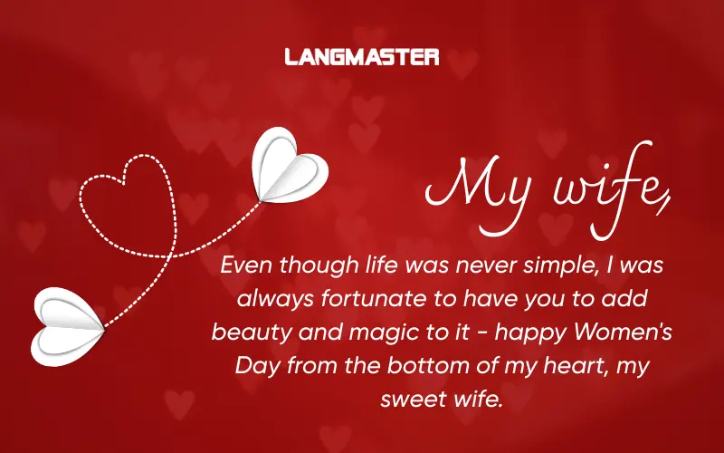 Lời chúc 8/3 bằng tiếng Anh dành tặng vợ hay nhất
