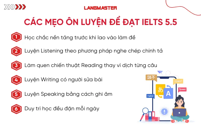 Mẹo ôn luyện để đạt IELTS 5.5