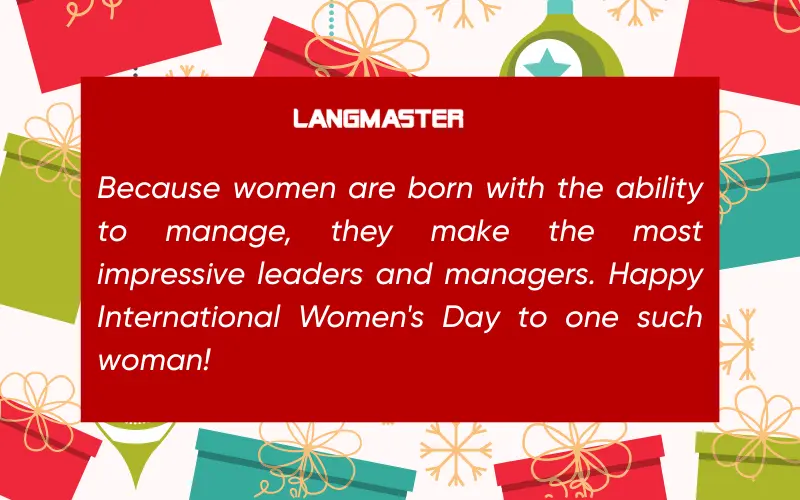 Lời chúc hay ngày 8/3 bằng tiếng Anh cho sếp