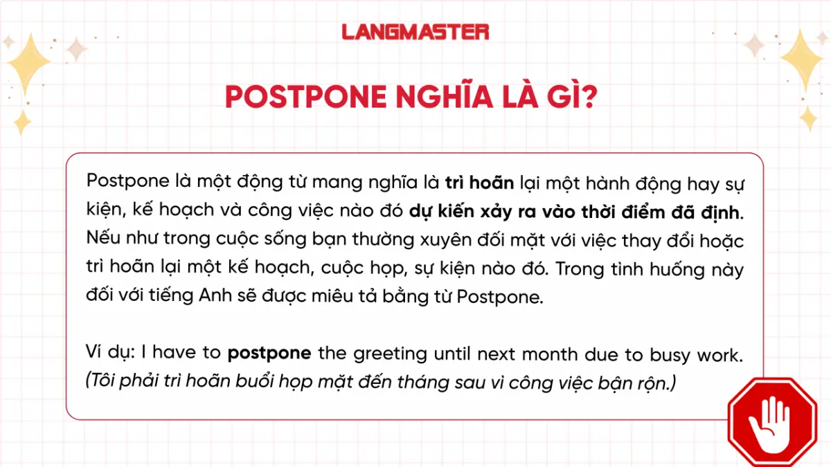 Postpone nghĩa là gì?