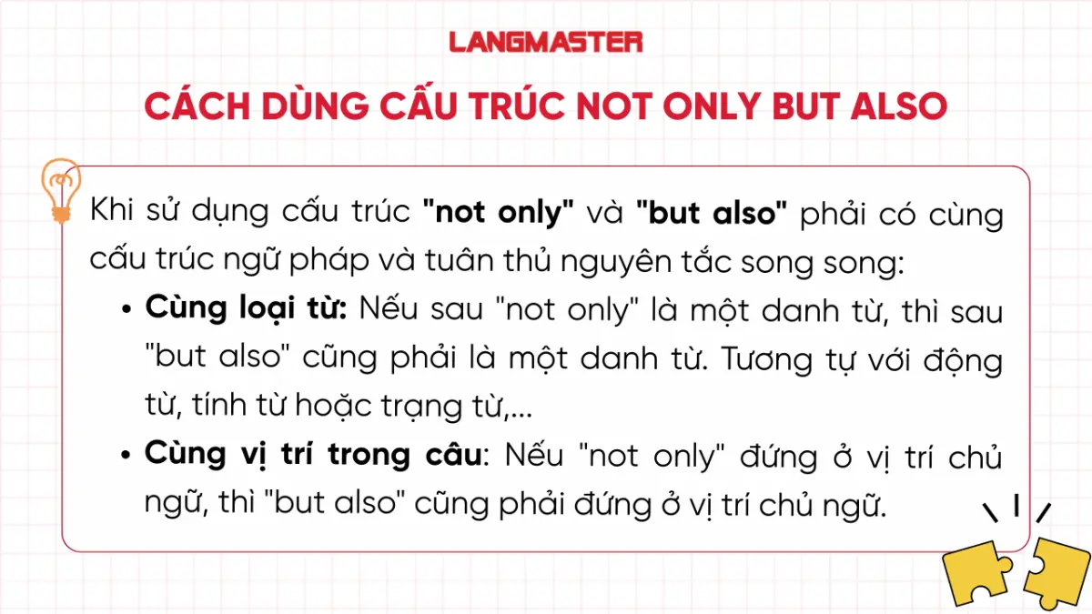 Cách dùng cấu trúc not only but also 