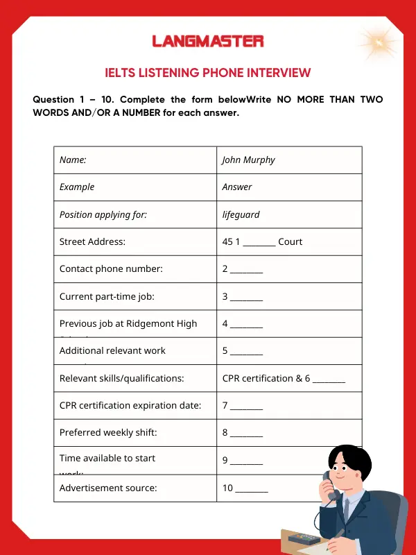 Phone interview ielts listening