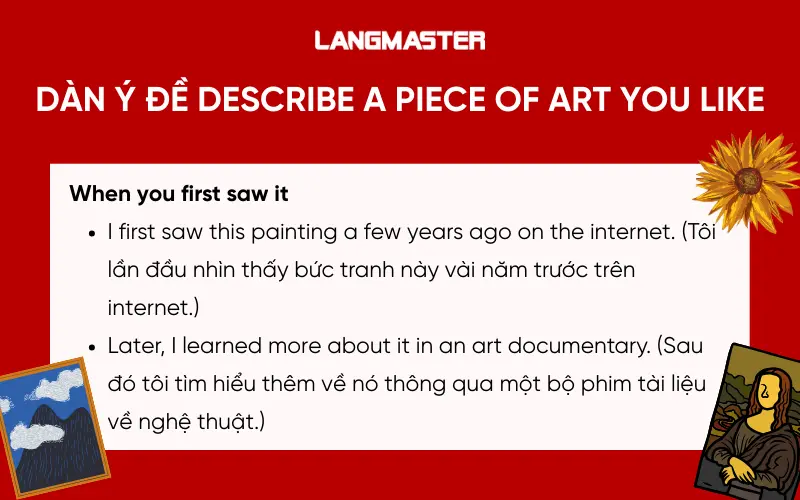 Dàn ý đề bài Describe a piece of art you like