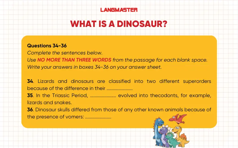 Đề bài What is a dinosaur?