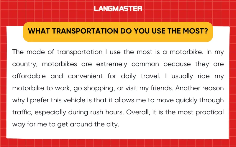 What transportation do you use the most?