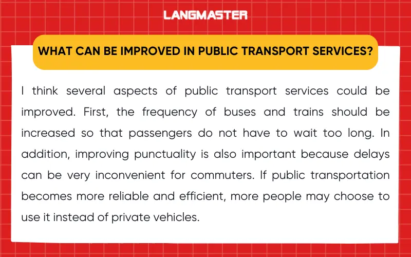 What can be improved in public transport services?