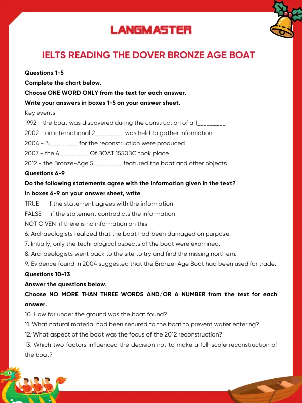 IELTS Reading The dover bronze age boat
