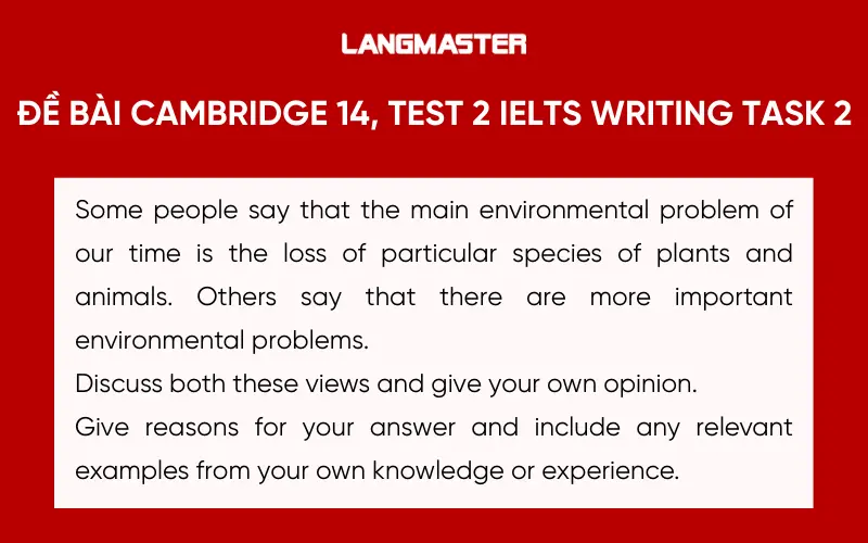 đề bài Cambridge 14, Test 2 IELTS Writing Task 2
