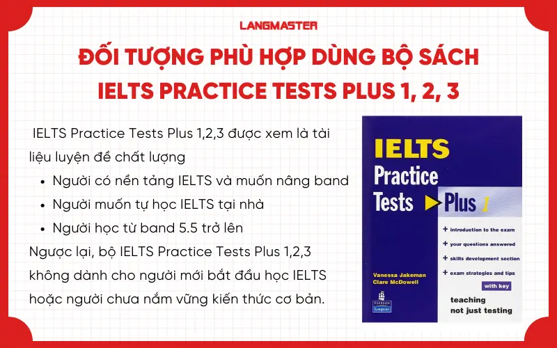 Đối tượng phù hợp sử dụng bộ sách IELTS Practice Tests Plus 1, 2, 3