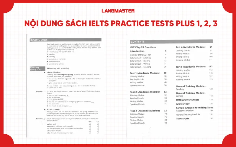 Nội dung bộ sách IELTS Practice Tests Plus 1, 2, 3