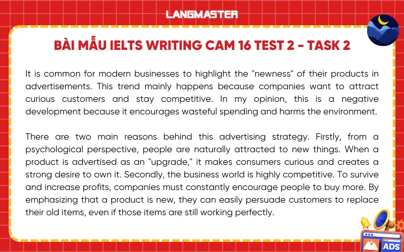 BÀI MẪU IELTS WRITING CAM 16 TEST 2 - TASK 2