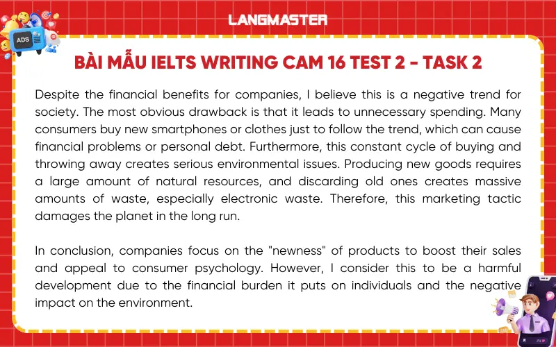 BÀI MẪU IELTS WRITING CAM 16 TEST 2 - TASK 2