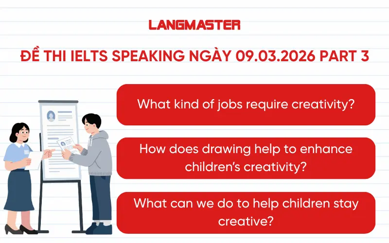 Đề thi IELTS Speaking ngày 09.03.2026 Part 3