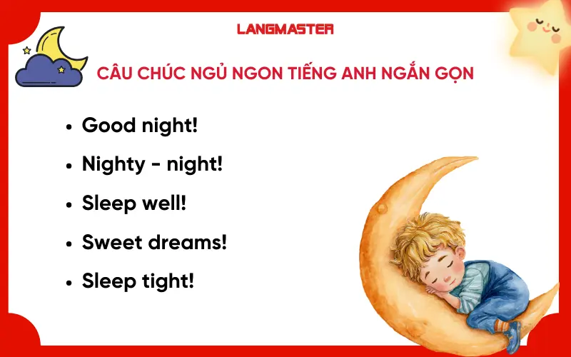 Câu chúc ngủ ngon tiếng Anh ngắn gọn, thông dụng