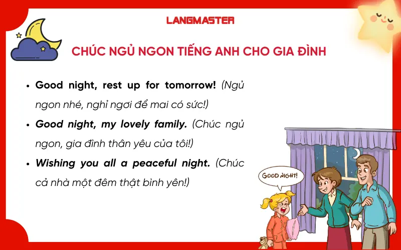 Chúc ngủ ngon Tiếng Anh cho GIa đình