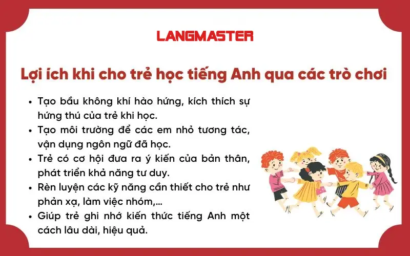 Lợi ích khi cho trẻ học tiếng Anh qua các trò chơi