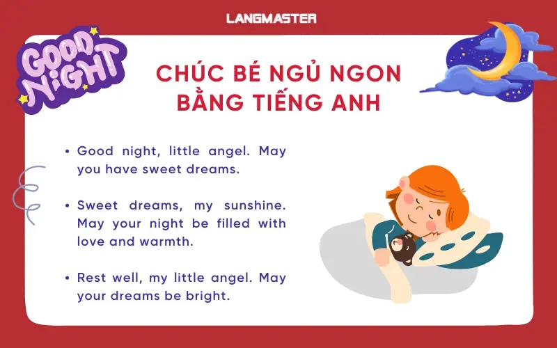 Chúc ngủ ngon cho trẻ em bằng tiếng Anh