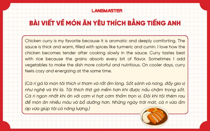 bài viết về món ăn yêu thích bằng tiếng Anh