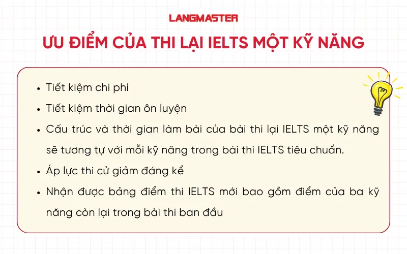 Ưu điểm của hình thức thi IELTS One Skill Retake