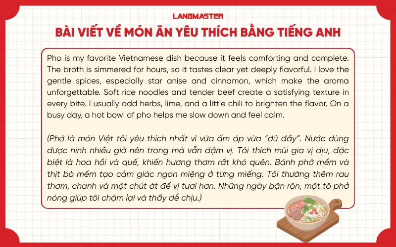 bài viết về món ăn yêu thích bằng tiếng Anh