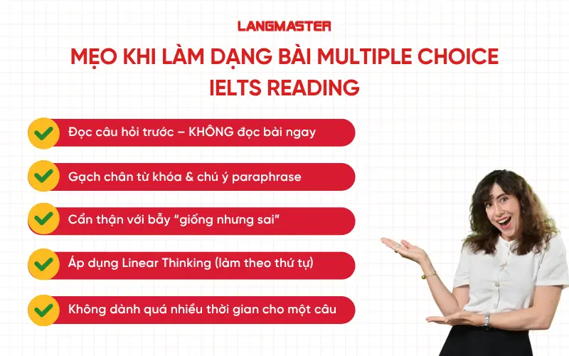 Mẹo khi làm dạng bài Multiple Choice IELTS Reading