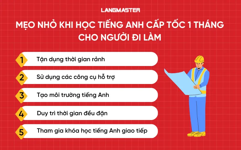 Mẹo khi học tiếng Anh cấp tốc trong 1 tháng cho người đi làm