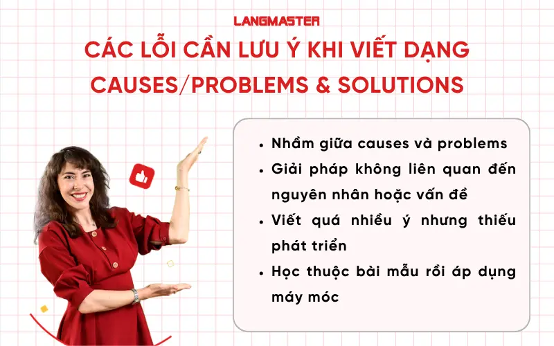 Các lỗi cần lưu ý khi viết dạng Causes/Problems & Solutions