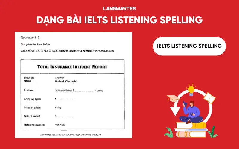 Dạng bài IELTS Listening Spelling