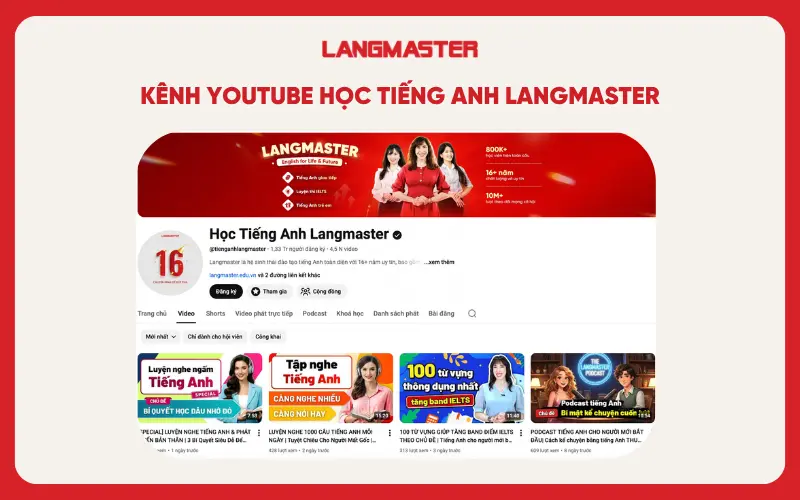Kênh Youtube học tiếng Anh cho người mới bắt đầu