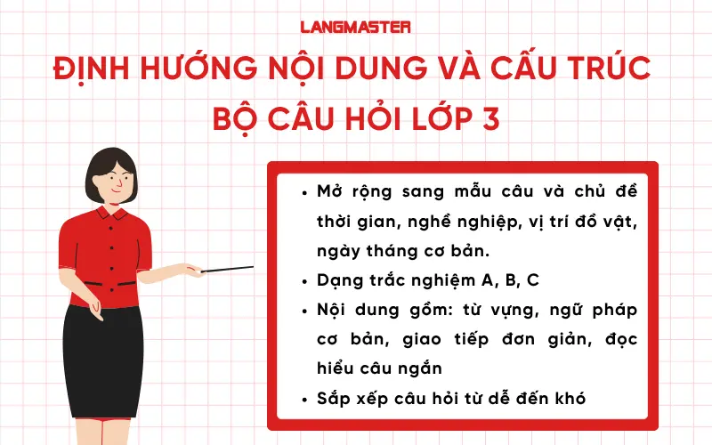 Định hướng nội dung và cấu trúc bộ câu hỏi lớp 3