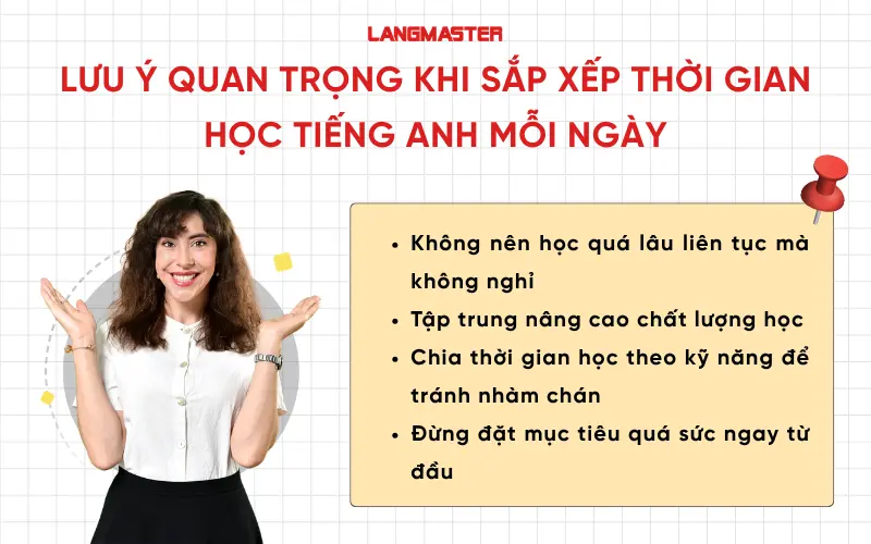 Lưu ý quan trọng khi sắp xếp thời gian học tiếng Anh mỗi ngày