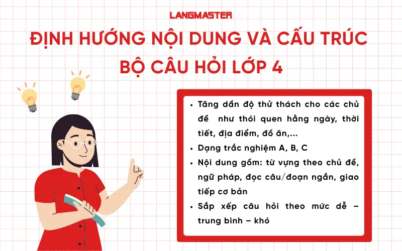 Định hướng nội dung và cấu trúc bộ câu hỏi lớp 4