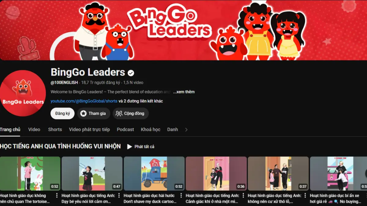 Tiếng Anh trẻ em BigoGo Leader