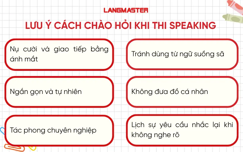 Lưu ý cách chào hỏi khi thi Speaking