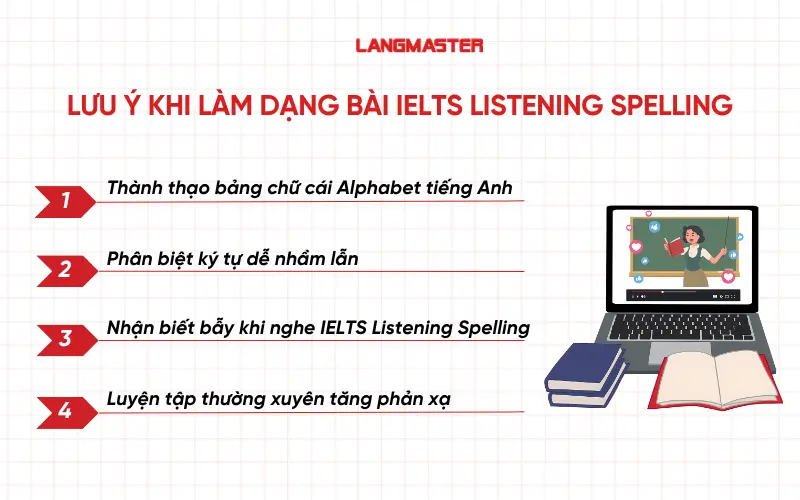 Lưu ý khi làm dạng bài IELTS Listening Spelling