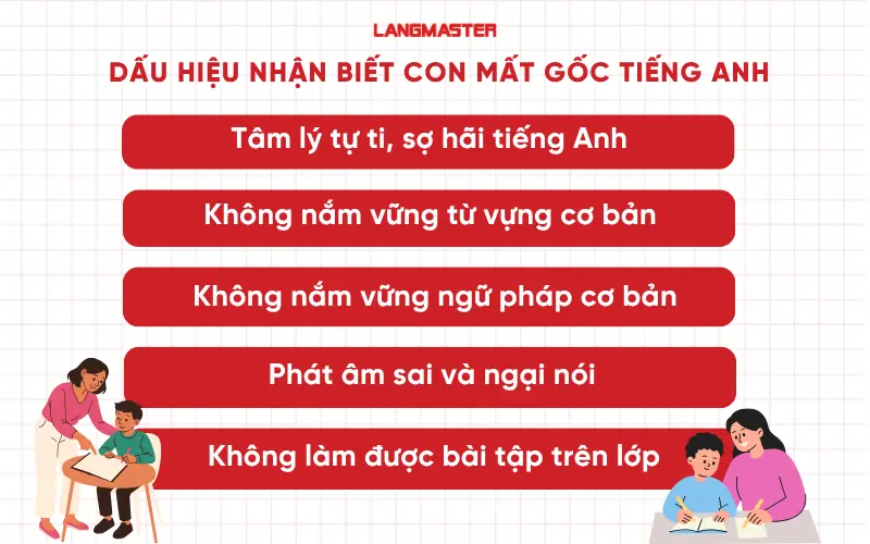 Dấu hiệu nhận biết con mất gốc tiếng Anh