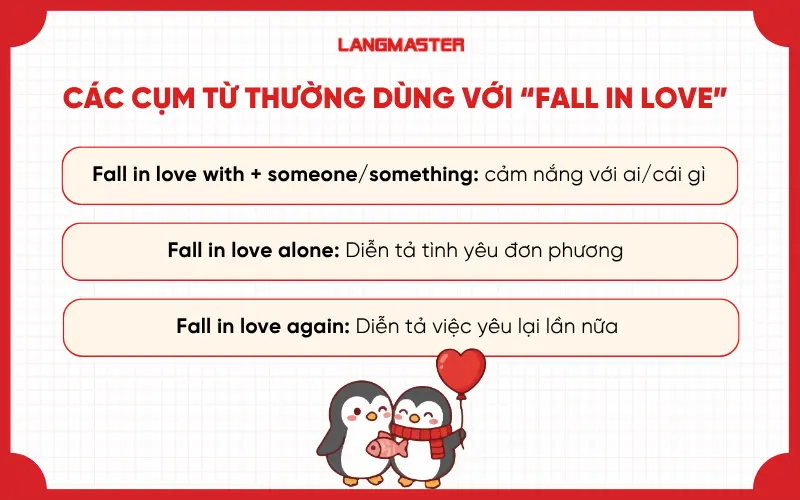 Các cụm từ thường gặp với Fall in love