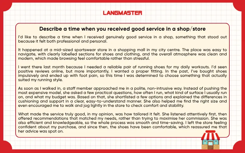 Bài mẫu IELTS Speaking Part 2 ngày 05.04.2026