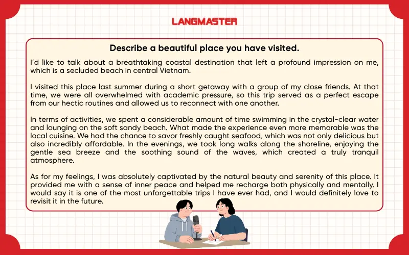 Bài mẫu IELTS Speaking Part 2 ngày 03.04.2026