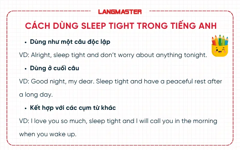 Cách dùng Sleep tight trong tiếng Anh