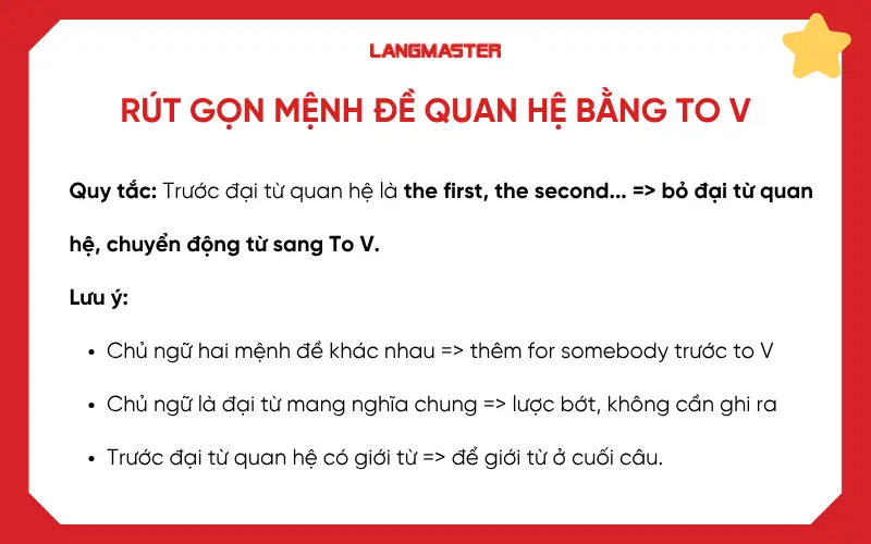 Rút gọn mệnh đề quan hệ bằng To + V