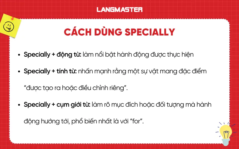 Cách dùng specially trong tiếng Anh
