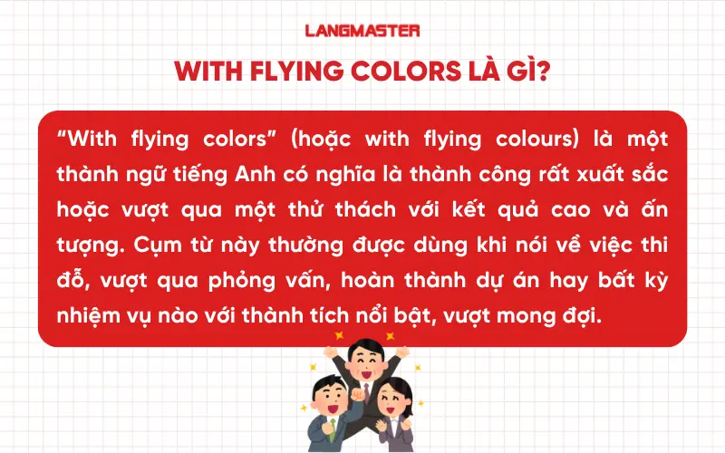“With flying colors” là gì?