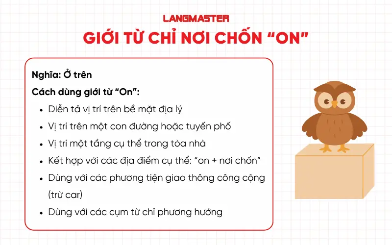 Cách dùng giới từ chỉ nơi chốn 