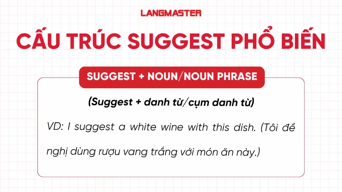 Cấu trúc suggest + danh từ/cụm danh từ