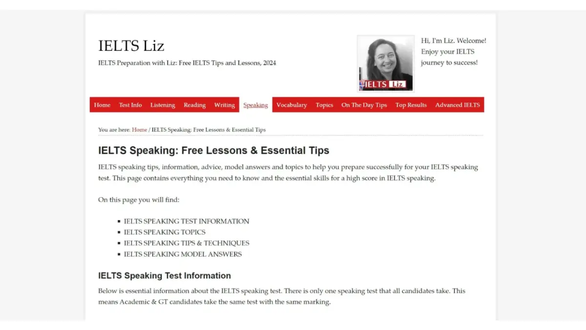 Website học từ vựng IELTS Liz