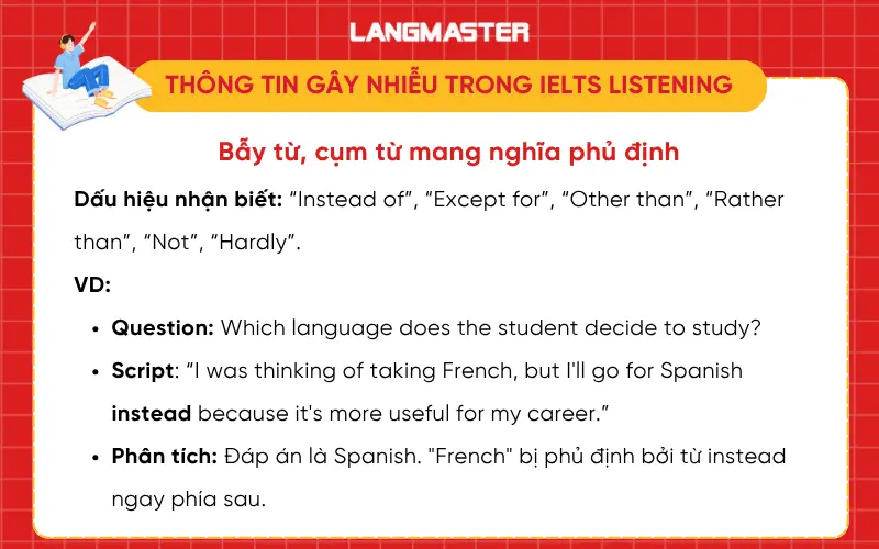 Thông tin gây nhiễu bẫy từ mang nghĩa phủ định