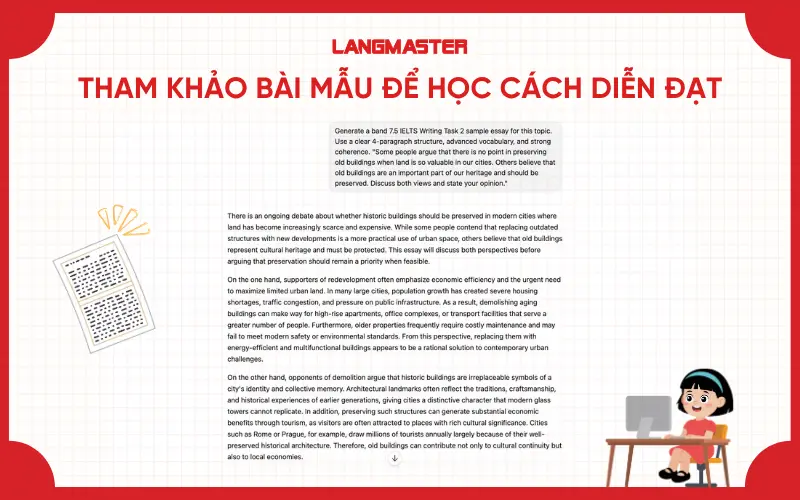 Dùng ChatGPT để Tham khảo bài mẫu