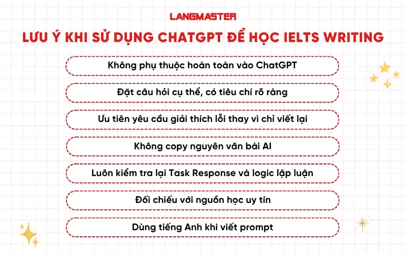 Lưu ý khi sử dụng ChatGPT để học IELTS Writing