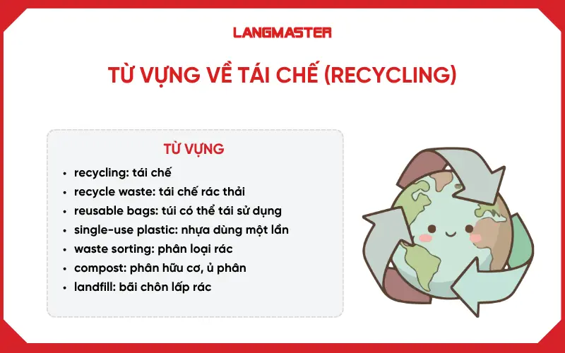 Environment vocabulary IELTS về tái chế (Recycling)
